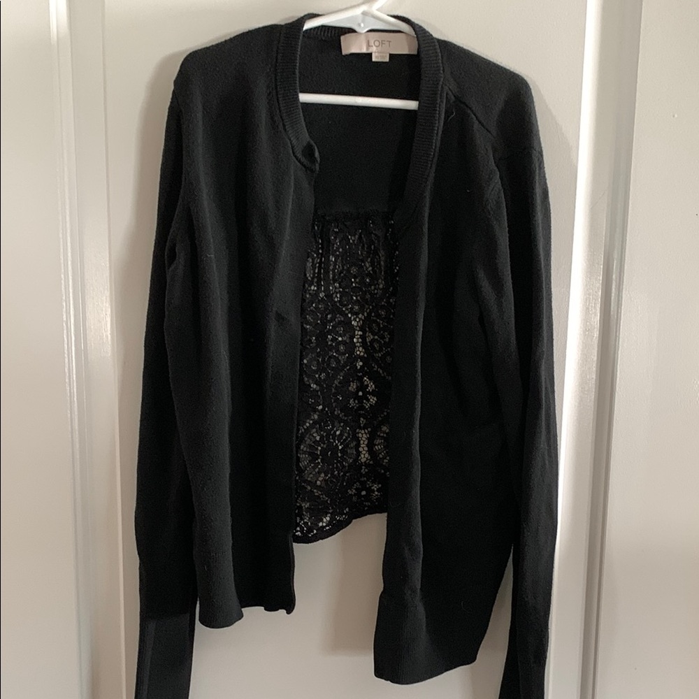 LOFT Women's Black Sweater Cardigan